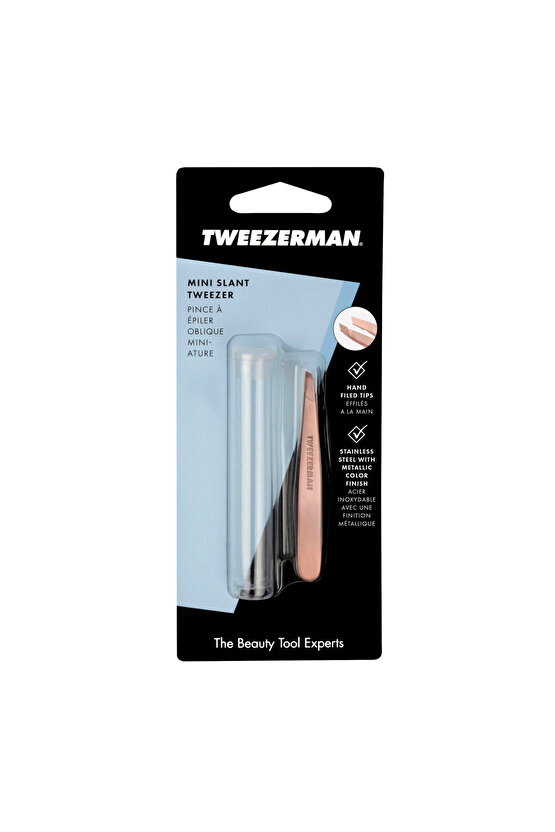Rose Gold Mini Eğik Uçlu Cımbız