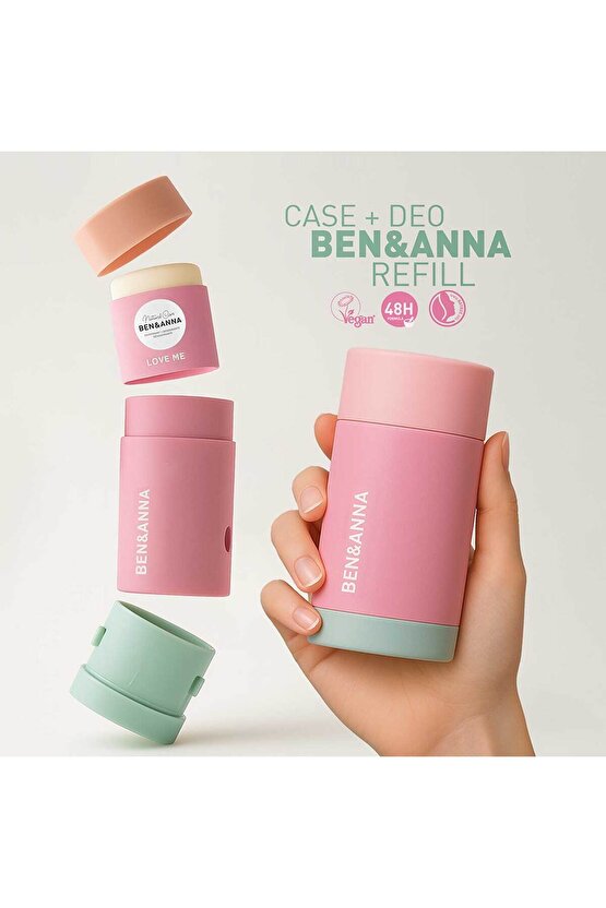 Ben & Anna Love Me Deodorant Kutu + Refill 40 gr | %100 Doğal Vegan Alüminyum İçermez Nemlendirici