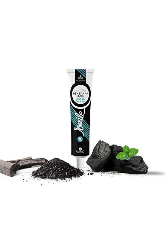 Ben & Anna Florürlü Aktif Karbon Diş Macunu 75 ml Beyazlatıcı Ferah Nefes Vegan