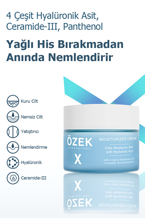 Hyalüronik Asit İçeren Nemlendirici Yüz Bakım Kremi 50 ml