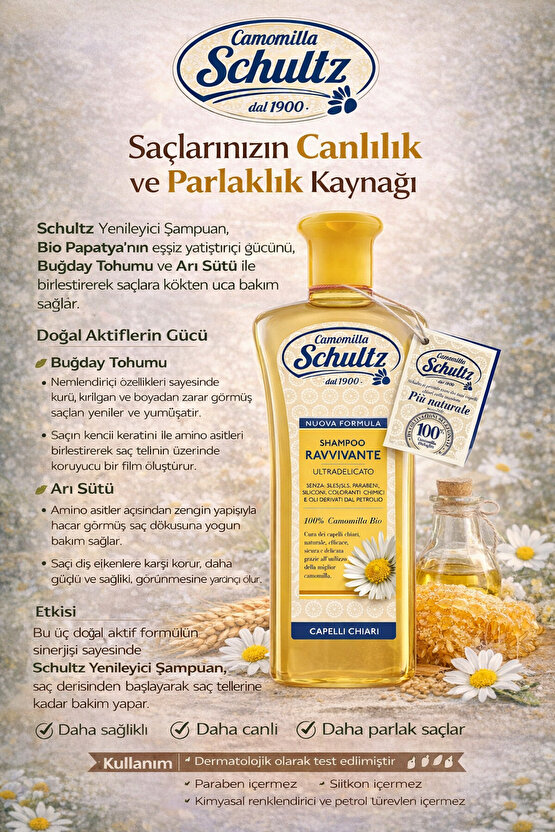 Schultz Açık Renkli Saçlar İçin Canlandırıcı Şampuan 250 ml Paraben ve Silikon İçermez