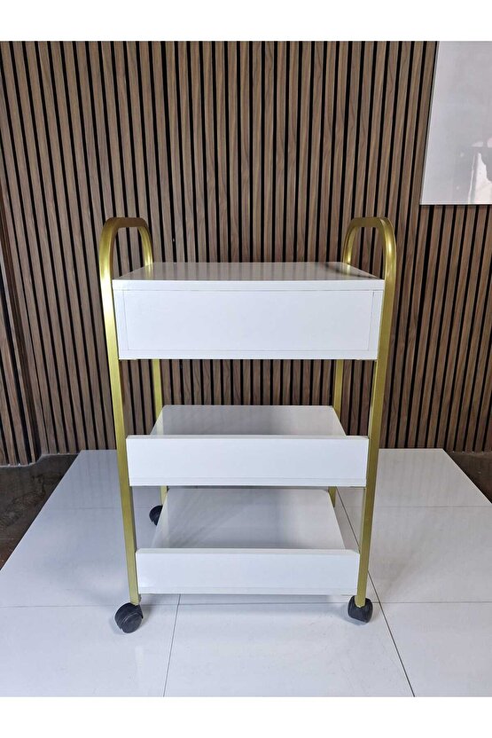 ÇEKMECELİ MALT GOLD TEKERLEKLİ ETEJER