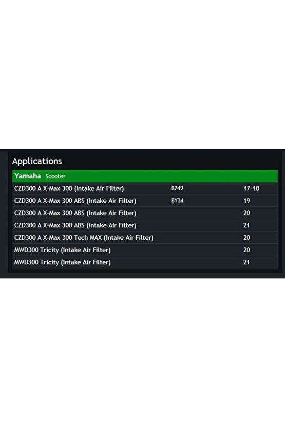 HFA 4301 YAMAHA XMAX 250 300 HAVA FİLİTRESİ