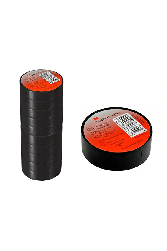 Temflex 1300e Siyah Pvc Izole Bant 0.13x19x0.1m Izole Elektrik Bandı 1 Adet