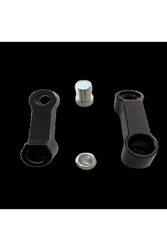 Üniversal Ayna Uzatma Genişletme Aparatı Siyah 8mm Düz Diş