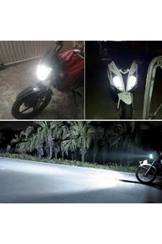 Motosiklet H4 Fanlı Power Led 12V 100100W Beyaz Işık Zenon Ampul 1 Adet