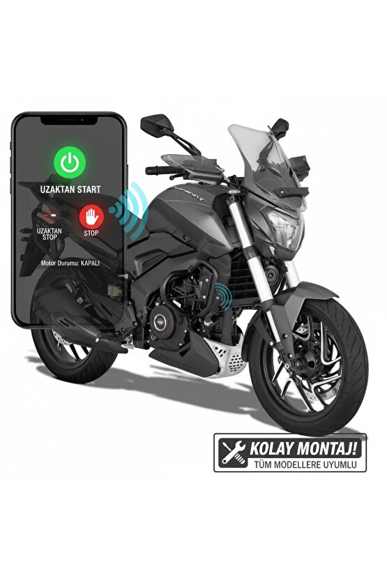 Motosiklet Alarm Seti Uzaktan Kumandalı ve Anahtarlı Set