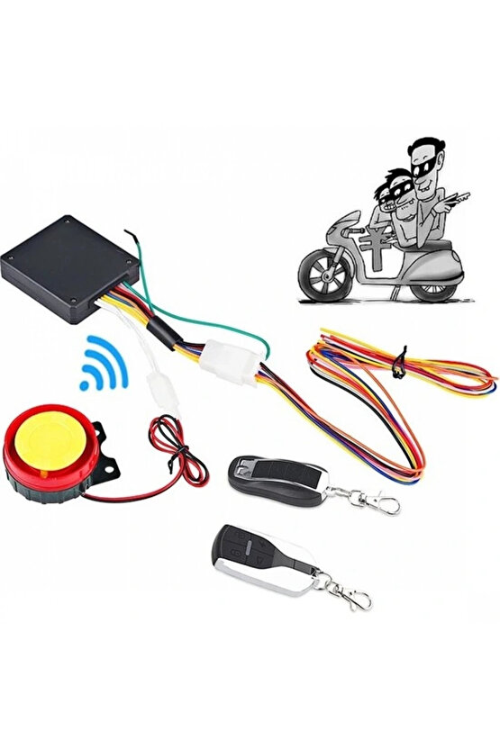 Motosiklet Alarm Seti Uzaktan Kumandalı ve Anahtarlı Set