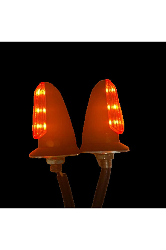 Motosiklet Sinyal Lamba Üniversal 12V Sarı Cam Sarı Led 2Li