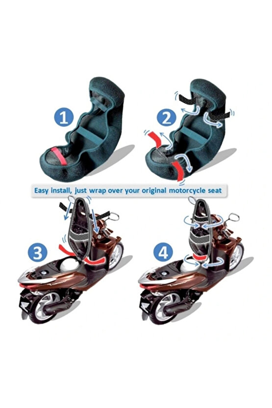 3XL BEDEN Yamaha Ybr 125 Motosiklet Sele Kılıfı 3d Çift Katlı Fileli
