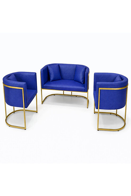 Modern Luxury Gold Metal Bekleme Koltuğu Seti
