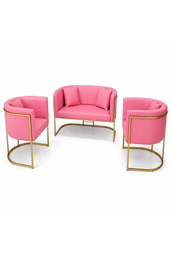 Modern Luxury Gold Metal Bekleme Koltuğu Seti