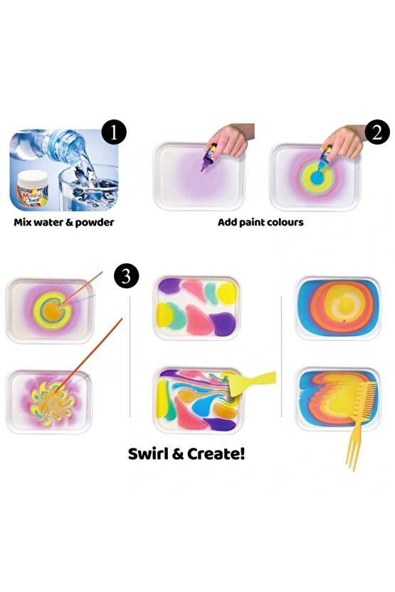Profesyonel Su Üzerine Boyama Ebru Sanatı Seti - DIY Marbling Paint Başlangıç Kiti (12 Renk + Malzemeler)