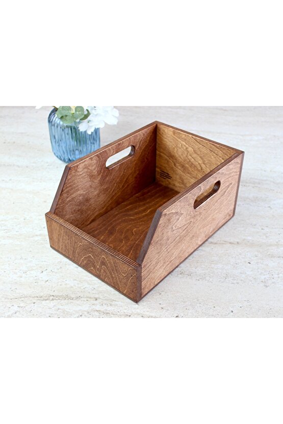 Ahşap Plak Kutusu ve Organizer Sandık (7 İnç - 45lik)- Birch Wood 7 Record Box