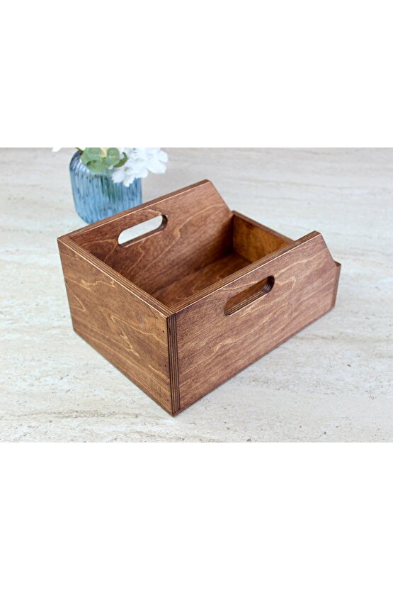 Ahşap Plak Kutusu ve Organizer Sandık (7 İnç - 45lik)- Birch Wood 7 Record Box