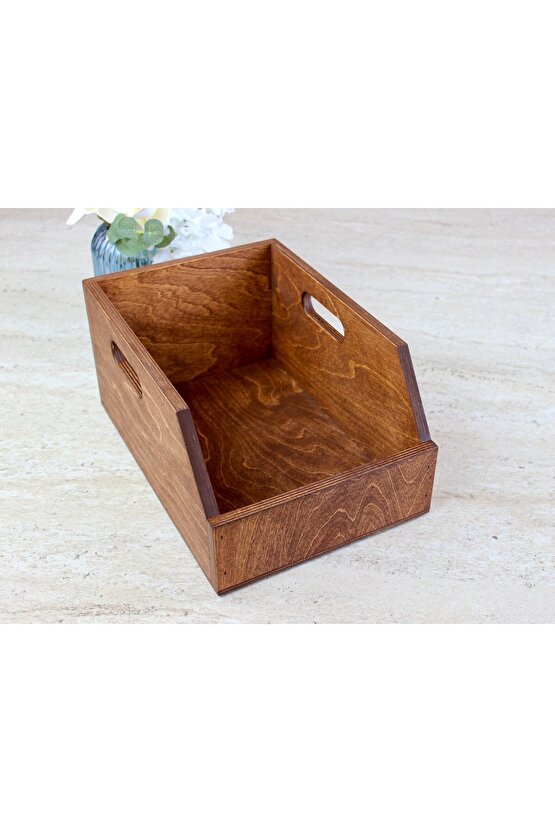 Ahşap Plak Kutusu ve Organizer Sandık (7 İnç - 45lik)- Birch Wood 7 Record Box