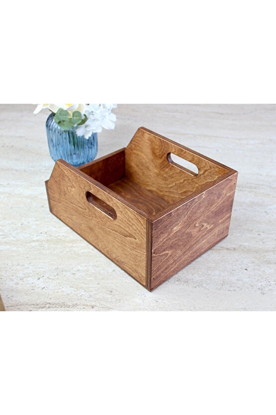 Ahşap Plak Kutusu ve Organizer Sandık (7 İnç - 45lik)- Birch Wood 7 Record Box