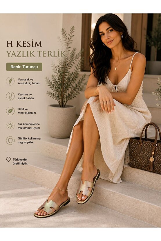 Gold Shine H Kesim Yazlık Terlik