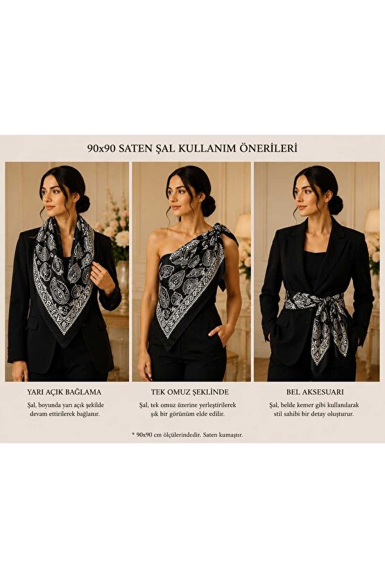 BUTA DESENLİ SATEN FULAR