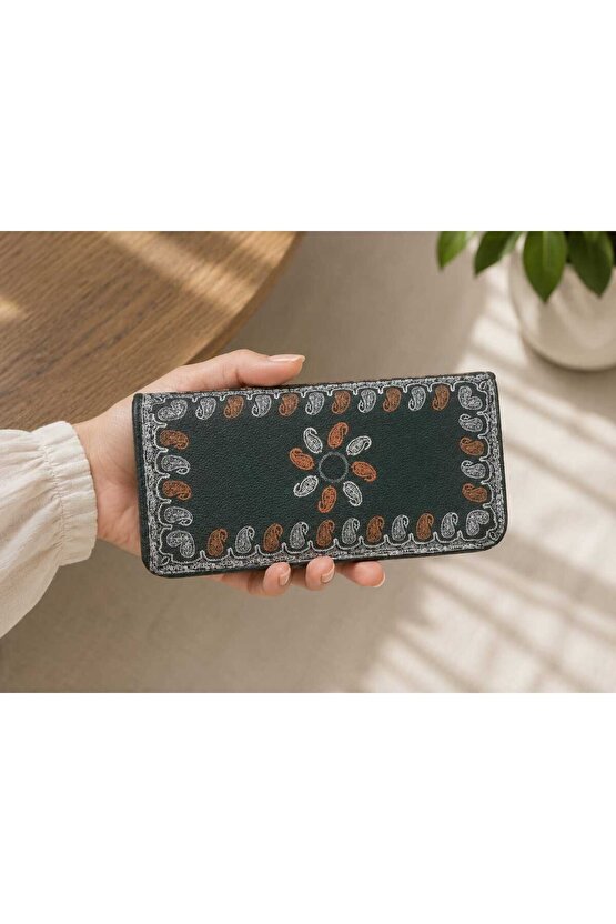Baskılı Etnik buta desenli Cüzdan