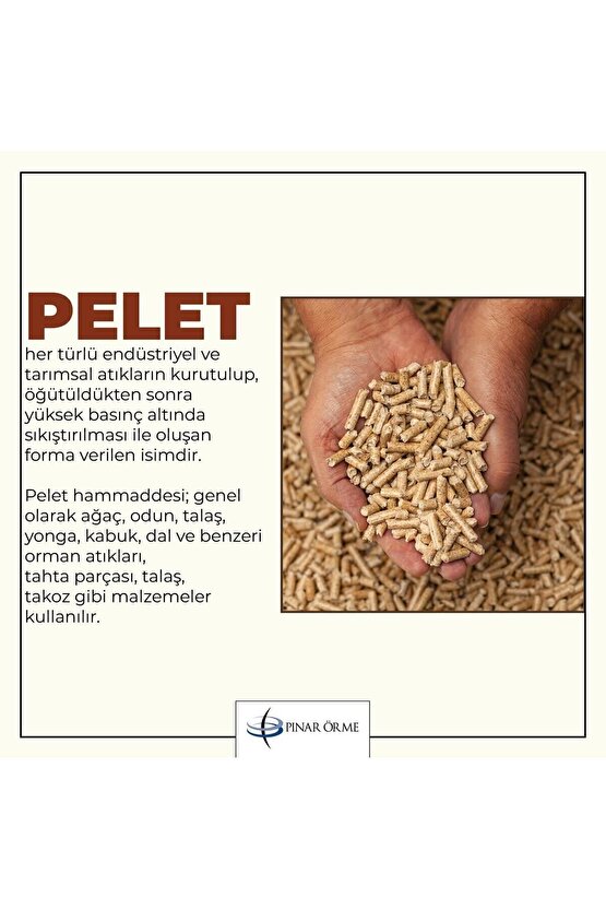 A1 Kalite %100 Çam Peleti Yüksek Yanma Enerjisine Sahip Odun Peleti 20 Lt Şeffaf Poşet