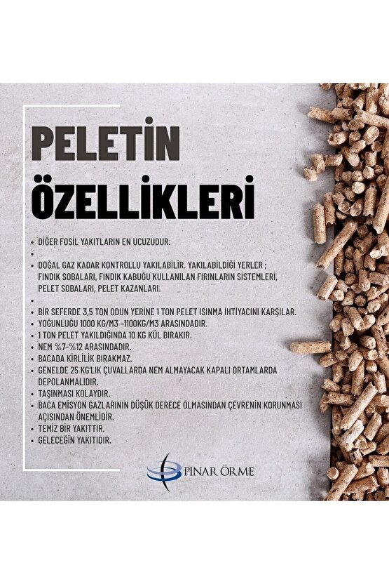 A1 Kalite %100 Çam Peleti Yüksek Yanma Enerjisine Sahip Odun Peleti 20 Lt Şeffaf Poşet