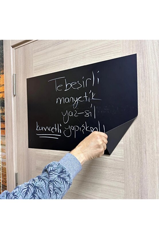 Kendinden Yapışkanlı Kara Tahta Yazı Tahtası – Tebeşirli Yaz-Sil Sticker (90x100 cm)