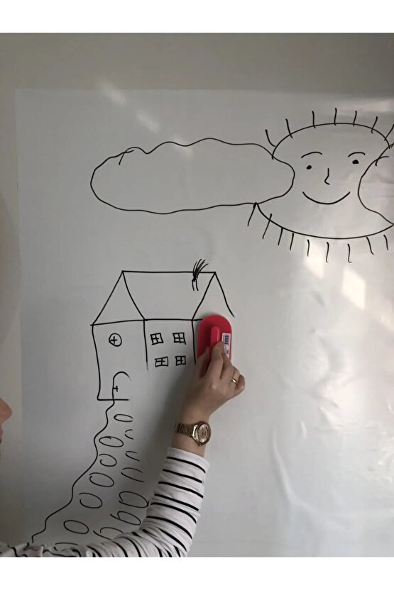1 Şeffaf 1 Beyaz Statik Akıllı Kağıt Tahta Kalem 100x150 Cm Duvara, Cama,tahtaya Uygulanır