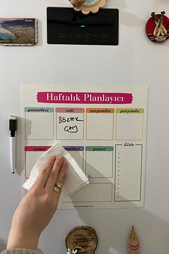 2 Adet Haftalık Menü Planlayıcı Magnet Mıknatıslı Yazı Tahtası Buzdolabı Magneti Bebek Ek Gıda