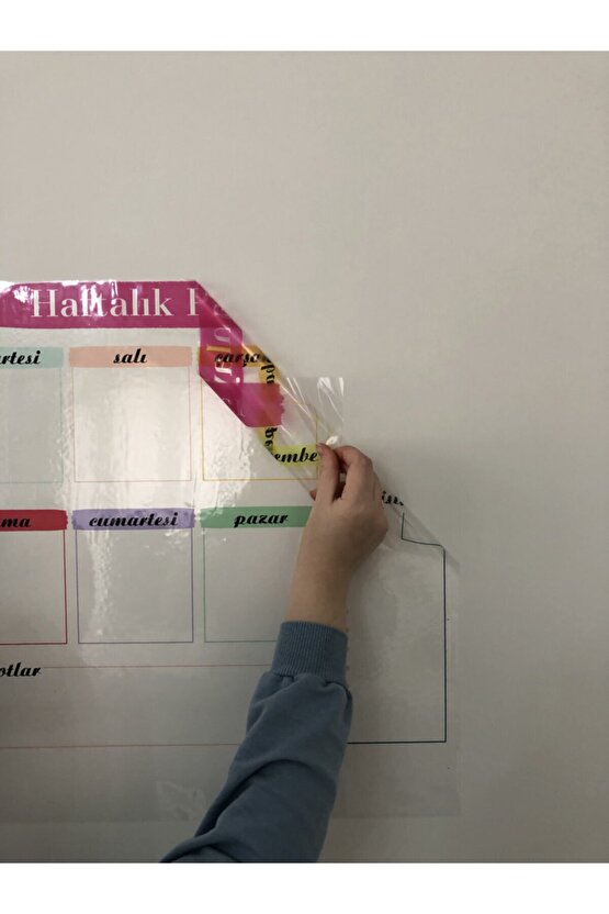Haftalık Planlayıcı Takvim Statik Akıllı Kağıt Tahta Yazı Tahtası Planner Kalem 50x50 Cm