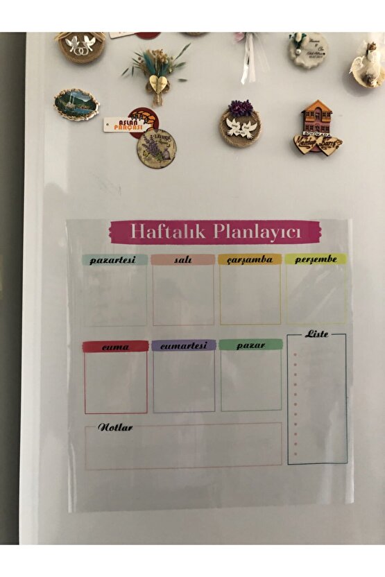 Haftalık Planlayıcı Takvim Statik Akıllı Kağıt Tahta Yazı Tahtası Planner Kalem 50x50 Cm
