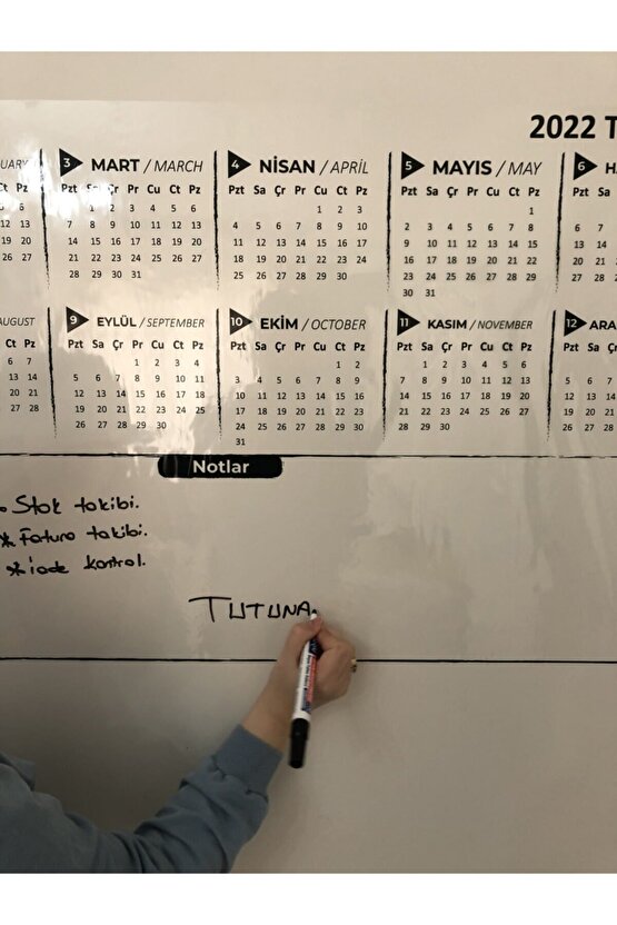 2025 Yıllık Planlayıcı Annualy Planner Akıllı Kağıt Tahta Yazı Tahtası Kalemi 100x56 Cm Model 2