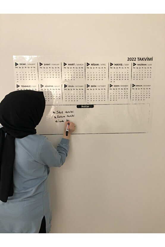 2025 Yıllık Planlayıcı Annualy Planner Akıllı Kağıt Tahta Yazı Tahtası Kalemi 100x56 Cm Model 2