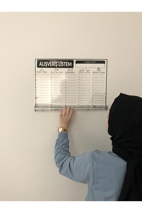 Alışveriş Listesi Programı Yazı Tahtası Akıllı Kağıt Tahta + Kalem 47x56 Cm