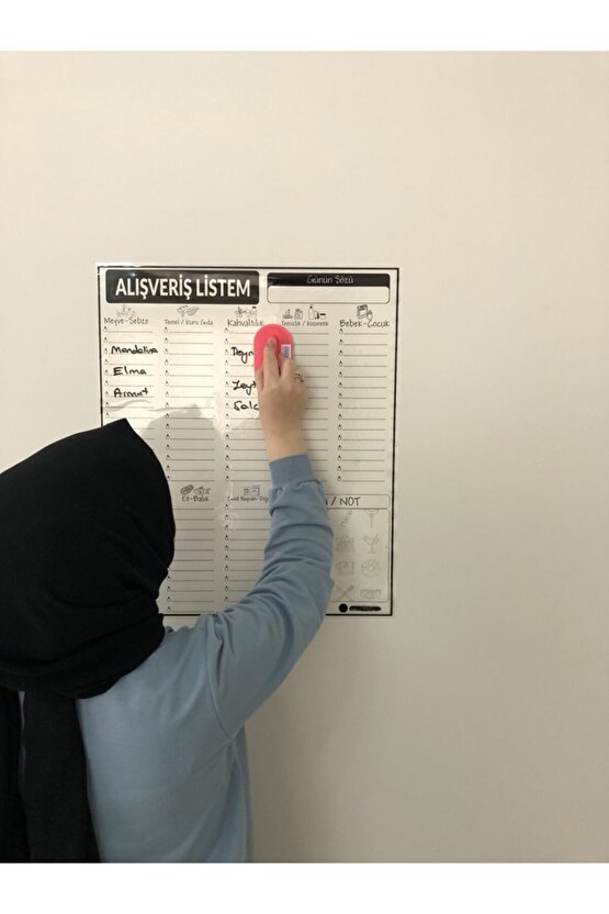 Alışveriş Listesi Programı Yazı Tahtası Akıllı Kağıt Tahta + Kalem 47x56 Cm