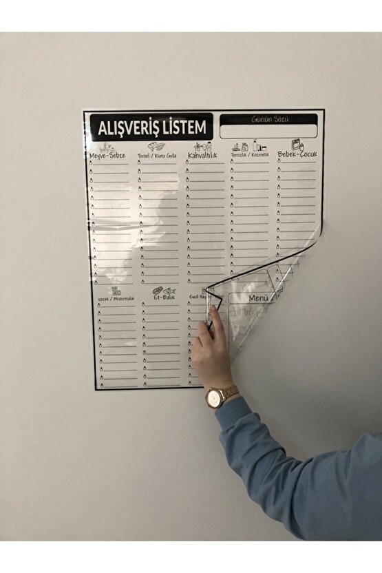 Alışveriş Listesi Programı Yazı Tahtası Akıllı Kağıt Tahta + Kalem 47x56 Cm