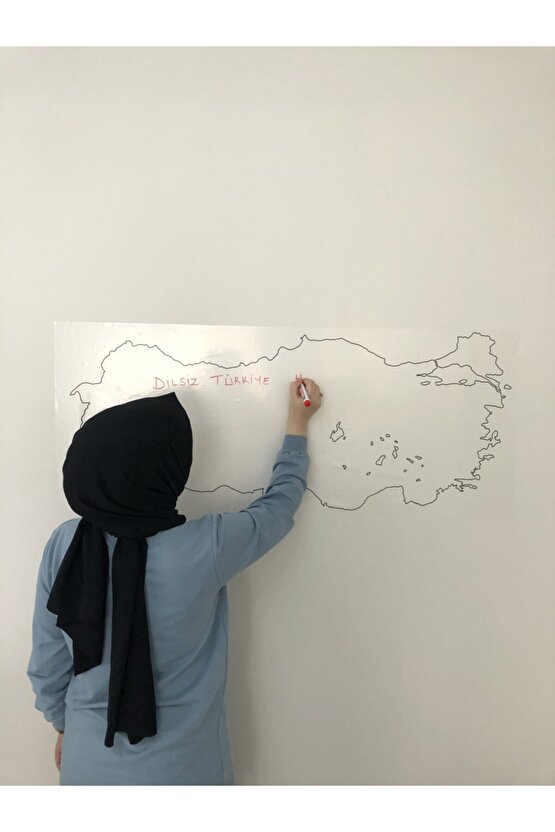 Dilsiz Türkiye Ve Dünya Haritası Yazı Tahtası Statik Akıllı Kağıt Tahta Kalem 2li Ürün Seti