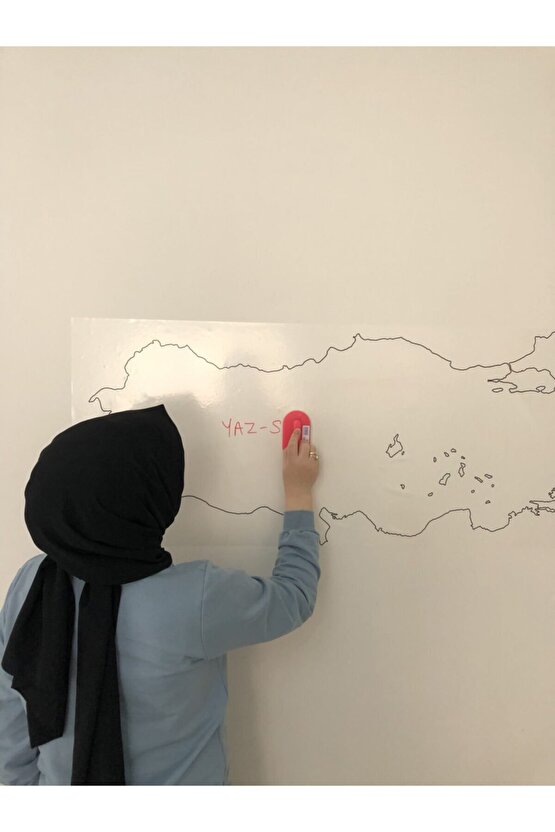 Dilsiz Türkiye Ve Dünya Haritası Yazı Tahtası Statik Akıllı Kağıt Tahta Kalem 2li Ürün Seti