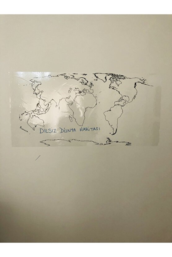 Dilsiz Dünya Haritası Yazı Tahtası Statik Akıllı Kağıt Tahta Kalem 114x56 Cm Yapışkansız