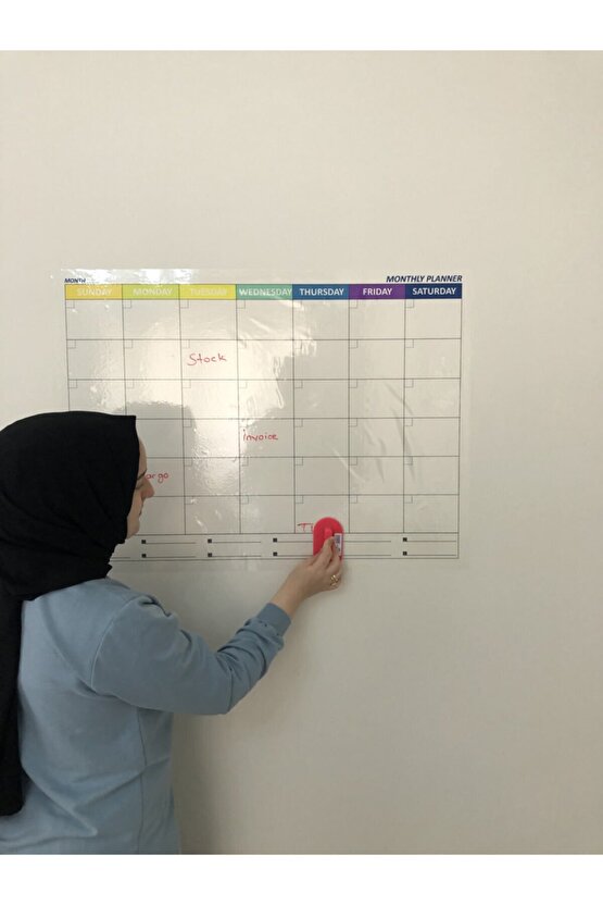 Monthly Planner Akıllı Kağıt Planlayıcı Kağıt Tahta Yazı Tahtası Takvim Aylık Monthly Ingilizce