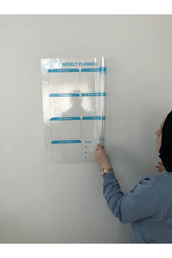 Weekly Planner Haftalık Planlayıcı Takvim Yazı Tahtası Akıllı Kağıt Tahta + Kalem 72x60 Cm