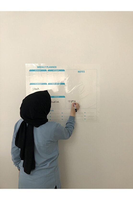 Weekly Planner Haftalık Planlayıcı Takvim Yazı Tahtası Akıllı Kağıt Tahta + Kalem 72x60 Cm