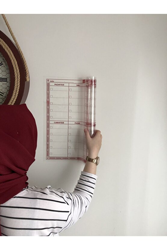 3 Adet Mini Myweek Haftalık Planlayıcı Akıllı Kağıt Tahta Yazı Tahtası Kalem 40x50 Cm
