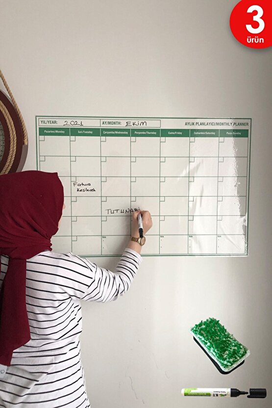 Planlayıcı Statik Akıllı Kağıt Planner Sticker Yazı Tahtası Takvim Aylık Monthly Set