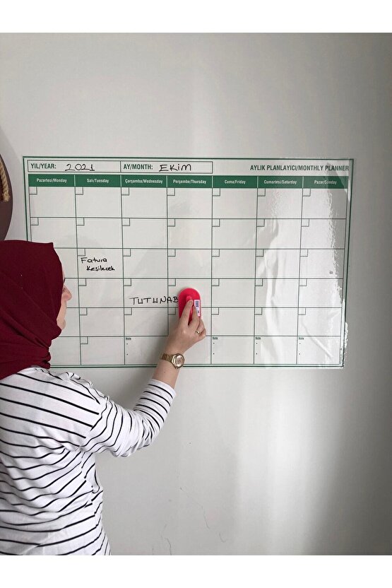 Planlayıcı Statik Akıllı Kağıt Planner Sticker Yazı Tahtası Takvim Aylık Monthly Set
