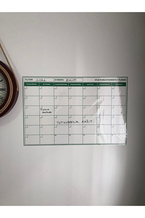 Planlayıcı Statik Akıllı Kağıt Planner Sticker Yazı Tahtası Takvim Aylık Monthly Set