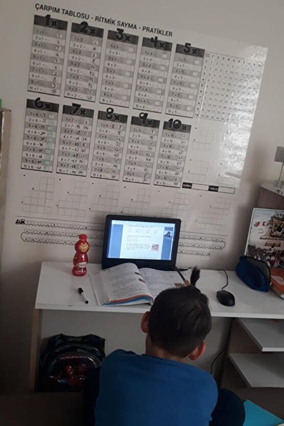 1.sınıf Ilkokul Eğitici Çarpım Tablosu Ve Şeffaf Yazı Tahtası Kağıt Tahta Akıllı Kağıt + Kalem 3set