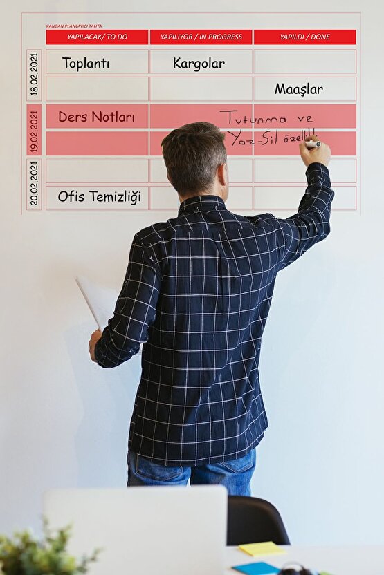 Kanban Planlayıcı Takvim 100x52 cm