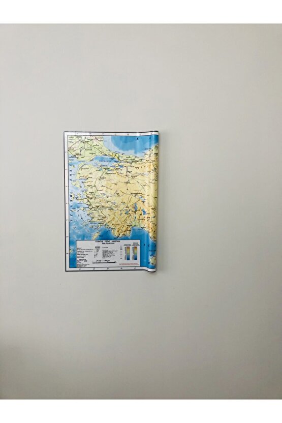 Türkiye Fiziki Haritası Dekoratif Türkiye Haritası Akıllı Kağıt Tahta 116x65 Cm