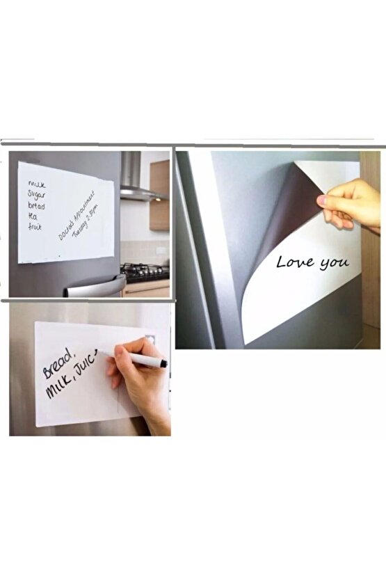 Mıknatıslı Manyetik Magnet Beyaz Tahta 30cm x 30cm Katlanabilir Silinebilir Yazı Tahtası + Kalem